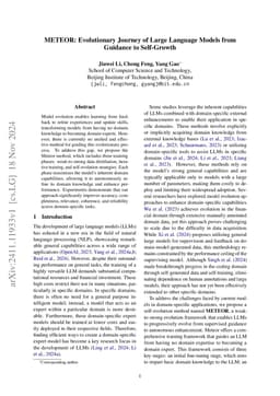 METEOR: Evolutionary Journey of Large Language Models from Guidance to
  Self-Growth