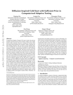 Diffusion-Inspired Cold Start with Sufficient Prior in Computerized
  Adaptive Testing