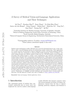 A Survey of Medical Vision-and-Language Applications and Their
  Techniques