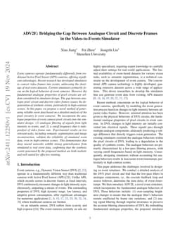ADV2E: Bridging the Gap Between Analogue Circuit and Discrete Frames in
  the Video-to-Events Simulator