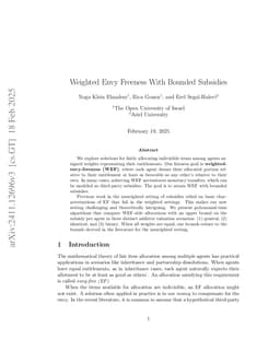 Weighted Envy Freeness With Bounded Subsidies