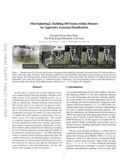 Mini-Splatting2: Building 360 Scenes within Minutes via Aggressive
  Gaussian Densification