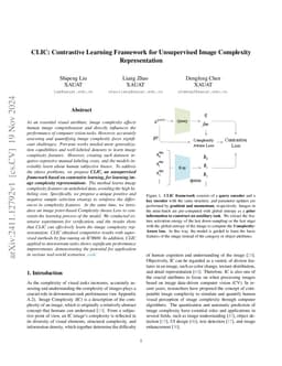 CLIC: Contrastive Learning Framework for Unsupervised Image Complexity Representation