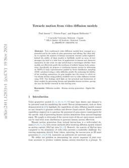 Towards motion from video diffusion models