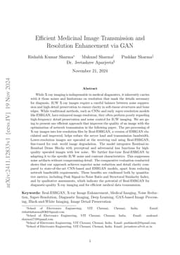 Efficient Medicinal Image Transmission and Resolution Enhancement via
  GAN