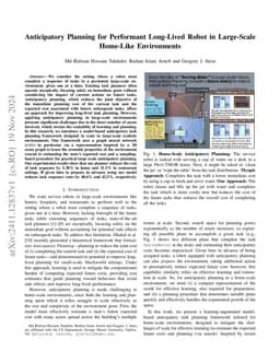 Anticipatory Planning for Performant Long-Lived Robot in Large-Scale
  Home-Like Environments