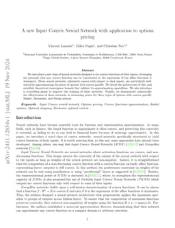 A new Input Convex Neural Network with application to options pricing