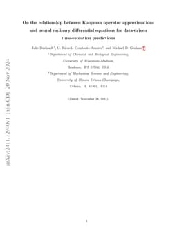 On the relationship between Koopman operator approximations and neural ordinary differential equations for data-driven time-evolution predictions