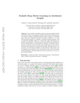 Scalable Deep Metric Learning on Attributed Graphs
