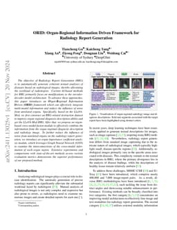 ORID: Organ-Regional Information Driven Framework for Radiology Report
  Generation