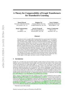 A Theory for Compressibility of Graph Transformers for Transductive
  Learning