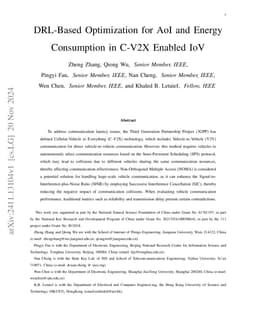 DRL-Based Optimization for AoI and Energy Consumption in C-V2X Enabled
  IoV