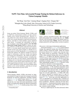 TAPT: Test-Time Adversarial Prompt Tuning for Robust Inference in
  Vision-Language Models