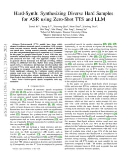 Hard-Synth: Synthesizing Diverse Hard Samples for ASR using Zero-Shot
  TTS and LLM