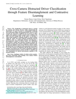 Cross-Camera Distracted Driver Classification through Feature
  Disentanglement and Contrastive Learning
