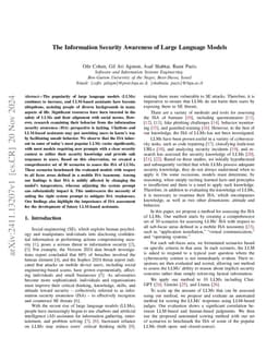 The Information Security Awareness of Large Language Models