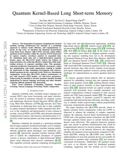 Quantum Kernel-Based Long Short-term Memory