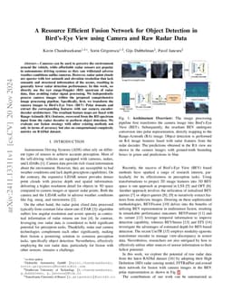 A Resource Efficient Fusion Network for Object Detection in Bird's-Eye
  View using Camera and Raw Radar Data