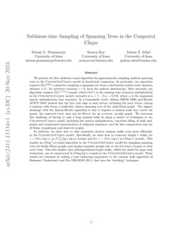 Sublinear-time Sampling of Spanning Trees in the Congested Clique