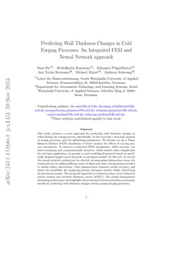 Predicting Wall Thickness Changes in Cold Forging Processes: An
  Integrated FEM and Neural Network approach