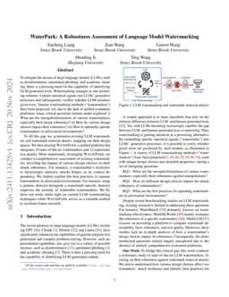 WaterPark: A Robustness Assessment of Language Model Watermarking