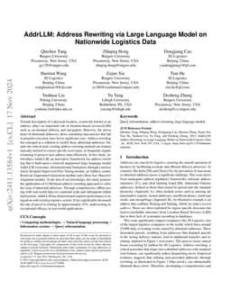 AddrLLM: Address Rewriting via Large Language Model on Nationwide
  Logistics Data