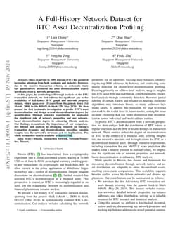 A Full-History Network Dataset for BTC Asset Decentralization Profiling