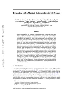 Extending Video Masked Autoencoders to 128 frames