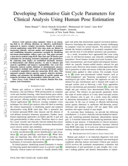 Developing Normative Gait Cycle Parameters for Clinical Analysis Using
  Human Pose Estimation