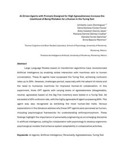 AI-Driven Agents with Prompts Designed for High Agreeableness Increase
  the Likelihood of Being Mistaken for a Human in the Turing Test