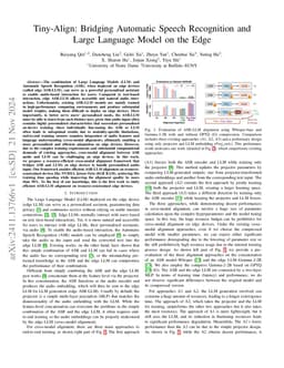 Tiny-Align: Bridging Automatic Speech Recognition and Large Language
  Model on the Edge