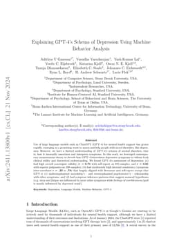 Explaining GPT-4's Schema of Depression Using Machine Behavior Analysis