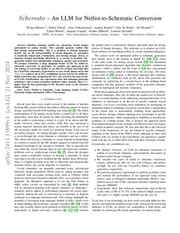 Schemato -- An LLM for Netlist-to-Schematic Conversion