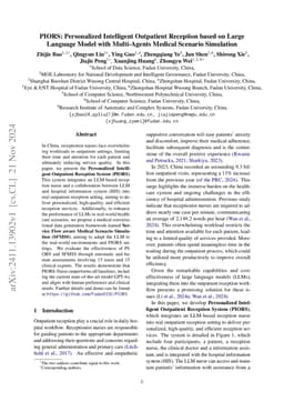 PIORS: Personalized Intelligent Outpatient Reception based on Large
  Language Model with Multi-Agents Medical Scenario Simulation