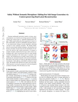 Safety Without Semantic Disruptions: Editing-free Safe Image Generation via Context-preserving Dual Latent Reconstruction
