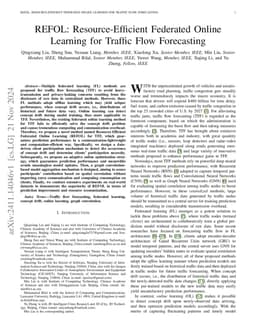 REFOL: Resource-Efficient Federated Online Learning for Traffic Flow
  Forecasting