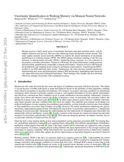 Uncertainty Quantification in Working Memory via Moment Neural Networks