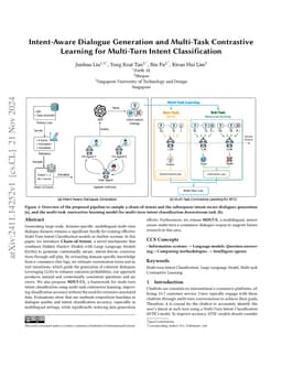 Intent-Aware Dialogue Generation and Multi-Task Contrastive Learning for
  Multi-Turn Intent Classification