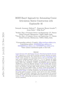 BERT-Based Approach for Automating Course Articulation Matrix
  Construction with Explainable AI