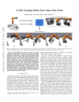 23 DoF Grasping Policies from a Raw Point Cloud