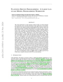 Planning-Driven Programming: A Large Language Model Programming Workflow
