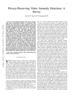Privacy-Preserving Video Anomaly Detection: A Survey