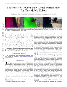 EdgeFlowNet: 100FPS@1W Dense Optical Flow For Tiny Mobile Robots