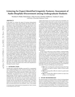 Listening for Expert Identified Linguistic Features: Assessment of Audio
  Deepfake Discernment among Undergraduate Students