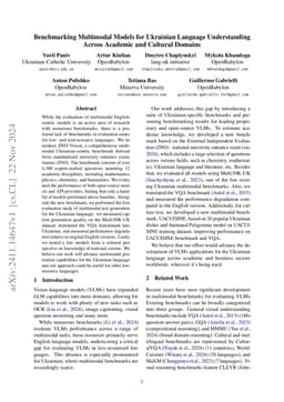Benchmarking Multimodal Models for Ukrainian Language Understanding
  Across Academic and Cultural Domains