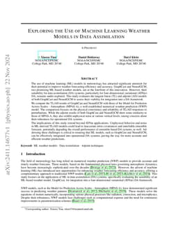 Exploring the Use of Machine Learning Weather Models in Data
  Assimilation