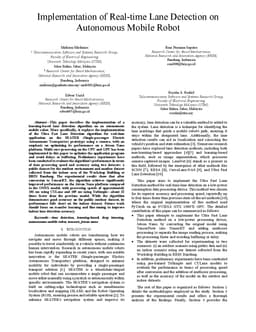 Implementation of Real-Time Lane Detection on Autonomous Mobile Robot