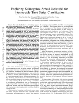 Exploring Kolmogorov-Arnold Networks for Interpretable Time Series Classification