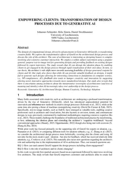 Empowering Clients: Transformation of Design Processes Due to Generative
  AI