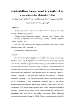 Multimodal large language model for wheat breeding: a new exploration of
  smart breeding